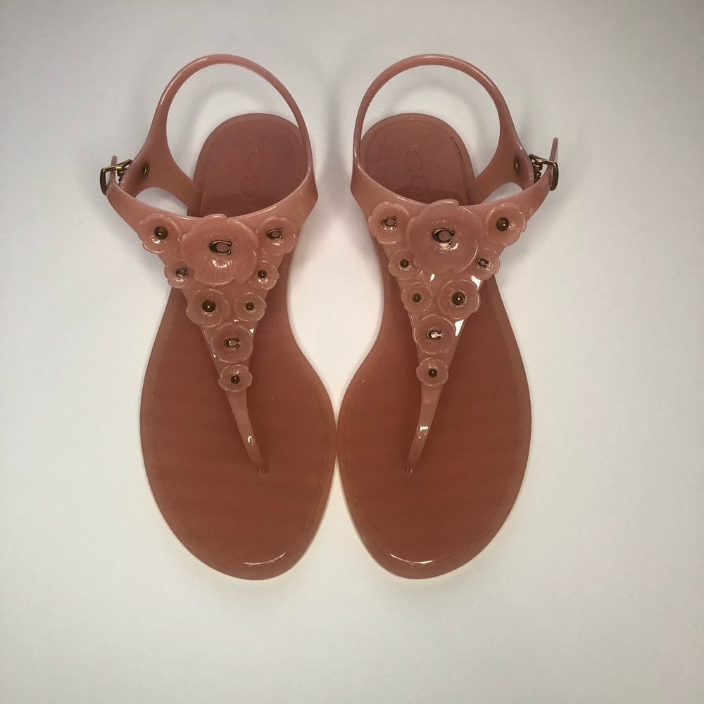 Coach Pink Jelly Floral Thong Sandals
